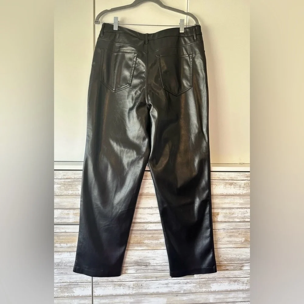 Joie Limited Edition Faux Leather Pants Black Size 12 NWT